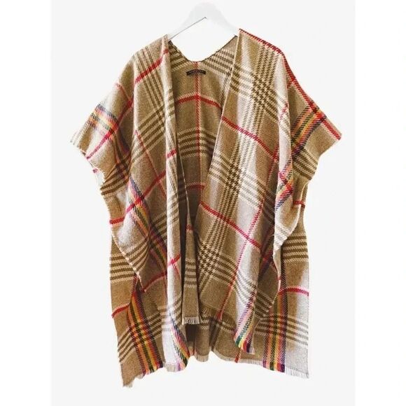 2 for $30 Do Everything In Love Striped Fringed Open Cover- Up Wrap - Picture 1 of 7